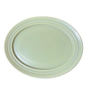 Vintage Hazel Atlas Oval Platter 9.25" x 12" Moderntone Yellow Made In The U.S.A